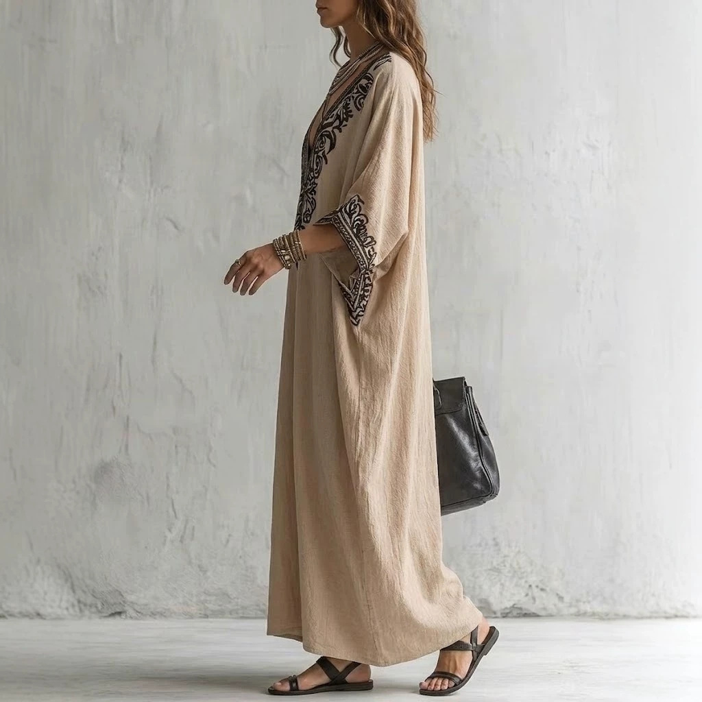 Women Boho Embroidered Kaftan  - Cover Up Kaftan 评论和价格