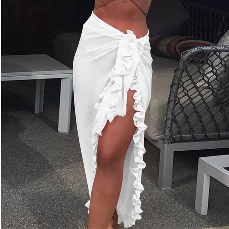 5 Colors Ruffle Sarong for Wom - Cover Up Kaftan 评论和价格